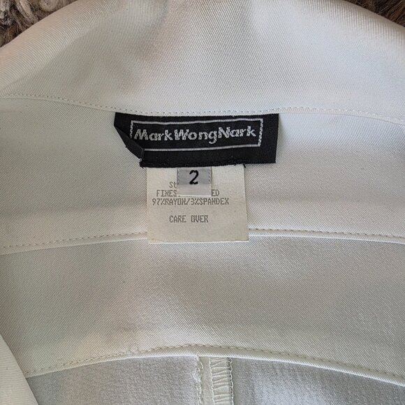Mark Wong Nark Gorgeous white suit set pants 0 & jacket 2 - Picture 9 of 12